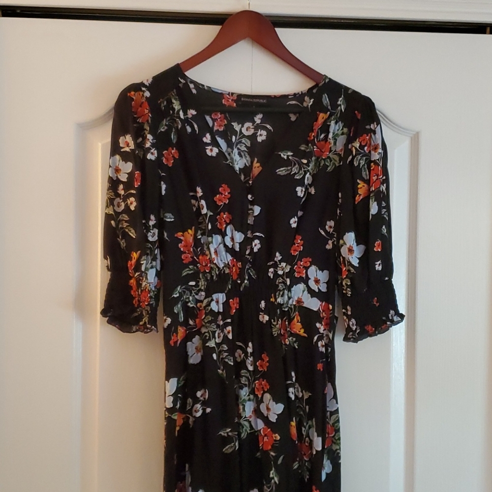 Banana Republic Black Floral Dress